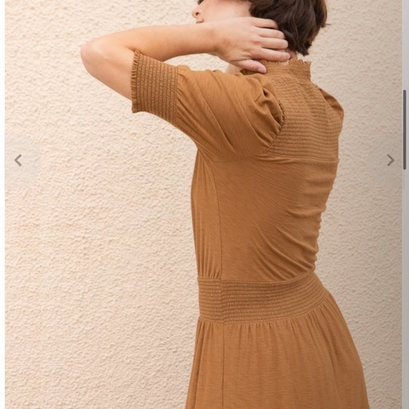 Nation LTD Brown Short Sleeve Midi Dress Size XS - Picture 2 of 14